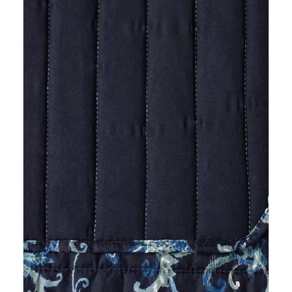 Seventh Studio Vancie Navy Floral‎ 3-Pc. Quilt Set King Size 104X 90 Inches NEW